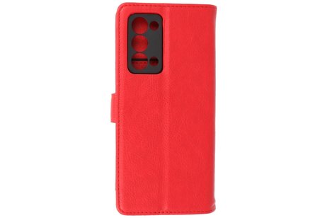 BAOHU Hoesje Geschikt voor de Oppo Reno 6 Pro Plus 5G - Kaarthouder Book Case Telefoonhoesje - Rood