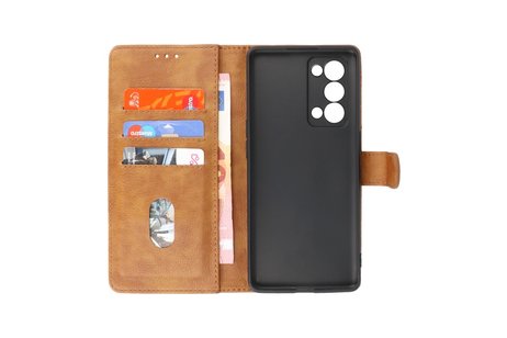 Oppo Reno 6 Pro Plus 5G Hoesje Kaarthouder Book Case Telefoonhoesje Bruin