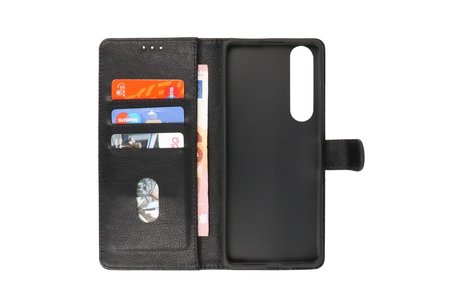 BAOHU Hoesje Geschikt voor de Sony Xperia 1 III - Kaarthouder Book Case Telefoonhoesje - Zwart