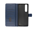 BAOHU Hoesje Geschikt voor de Sony Xperia 1 III - Kaarthouder Book Case Telefoonhoesje - Navy