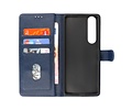 BAOHU Hoesje Geschikt voor de Sony Xperia 1 III - Kaarthouder Book Case Telefoonhoesje - Navy