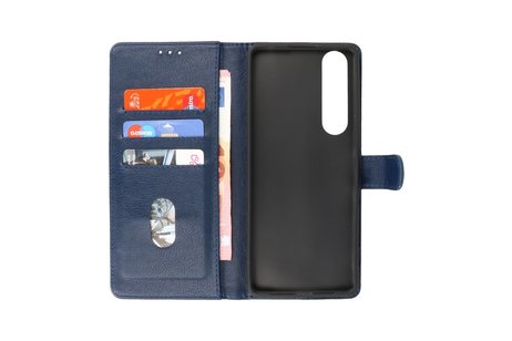 BAOHU Hoesje Geschikt voor de Sony Xperia 1 III - Kaarthouder Book Case Telefoonhoesje - Navy