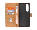 BAOHU Hoesje Geschikt voor de Sony Xperia 1 III - Kaarthouder Book Case Telefoonhoesje - Bruin