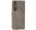 BAOHU Hoesje Geschikt voor de Sony Xperia 1 III - Kaarthouder Book Case Telefoonhoesje - Grijs
