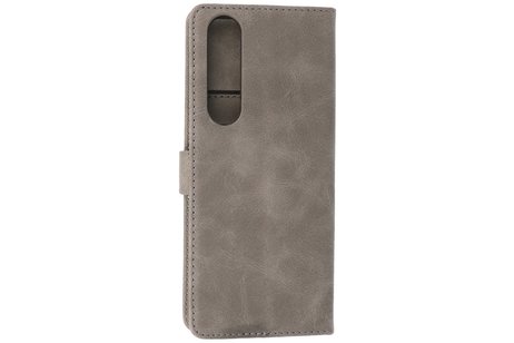 BAOHU Hoesje Geschikt voor de Sony Xperia 1 III - Kaarthouder Book Case Telefoonhoesje - Grijs