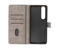 BAOHU Hoesje Geschikt voor de Sony Xperia 1 III - Kaarthouder Book Case Telefoonhoesje - Grijs