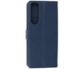BAOHU Hoesje Geschikt voor de Sony Xperia 5 III - Kaarthouder Book Case Telefoonhoesje - Navy