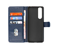 BAOHU Hoesje Geschikt voor de Sony Xperia 5 III - Kaarthouder Book Case Telefoonhoesje - Navy