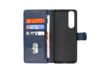 Hoesje Geschikt voor de Sony Xperia 5 III - Kaarthouder Book Case Telefoonhoesje - Navy