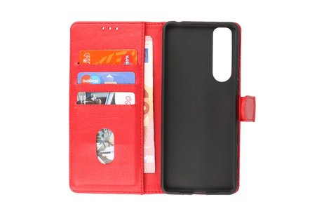 Hoesje Geschikt voor de Sony Xperia 5 III - Kaarthouder Book Case Telefoonhoesje - Rood