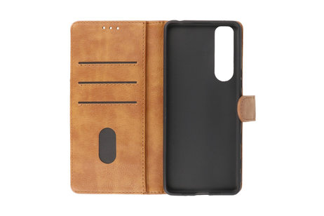 BAOHU Hoesje Geschikt voor de Sony Xperia 5 III - Kaarthouder Book Case Telefoonhoesje - Bruin