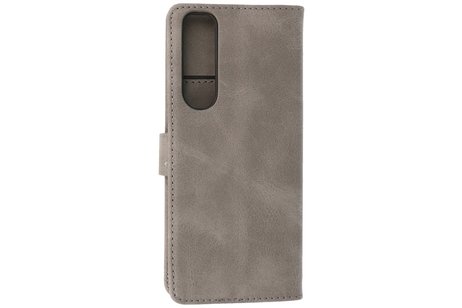 BAOHU Hoesje Geschikt voor de Sony Xperia 5 III - Kaarthouder Book Case Telefoonhoesje - Grijs
