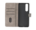 BAOHU Hoesje Geschikt voor de Sony Xperia 5 III - Kaarthouder Book Case Telefoonhoesje - Grijs