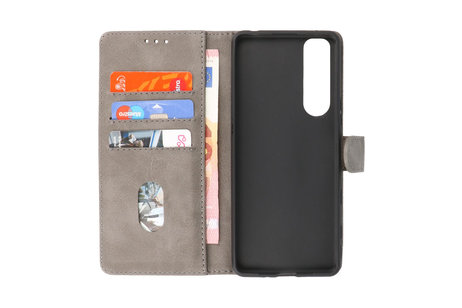 BAOHU Hoesje Geschikt voor de Sony Xperia 5 III - Kaarthouder Book Case Telefoonhoesje - Grijs