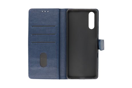 BAOHU Hoesje Geschikt voor de Sony Xperia 10 III - Kaarthouder Book Case Telefoonhoesje - Navy