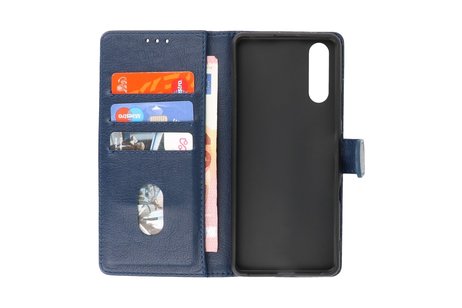 BAOHU Hoesje Geschikt voor de Sony Xperia 10 III - Kaarthouder Book Case Telefoonhoesje - Navy