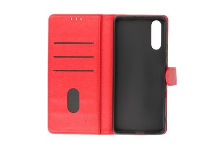 Hoesje Geschikt voor de Sony Xperia 10 III - Kaarthouder Book Case Telefoonhoesje - Rood