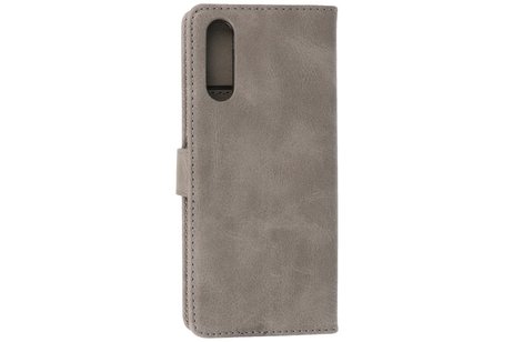 BAOHU Hoesje Geschikt voor de Sony Xperia 10 III - Kaarthouder Book Case Telefoonhoesje - Grijs