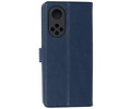 BAOHU Hoesje Geschikt voor Honor 50 - Kaarthouder Book Case Telefoonhoesje - Navy