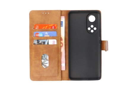 BAOHU Hoesje Geschikt voor Honor 50 - Kaarthouder Book Case Telefoonhoesje - Bruin