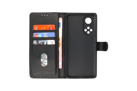 BAOHU Hoesje Geschikt voor Honor 50 Pro - Kaarthouder Book Case Telefoonhoesje - Zwart