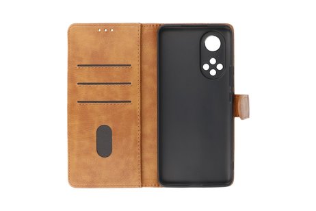 BAOHU Hoesje Geschikt voor Honor 50 Pro - Kaarthouder Book Case Telefoonhoesje - Bruin
