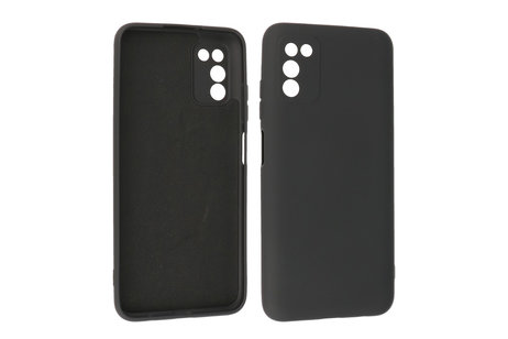 Hoesje Geschikt voor de Samsung Galaxy A03s - Fashion Color Backcover Telefoonhoesje - Zwart