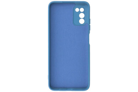 BAOHU Hoesje Geschikt voor de Samsung Galaxy A03s - Fashion Color Backcover Telefoonhoesje - Navy