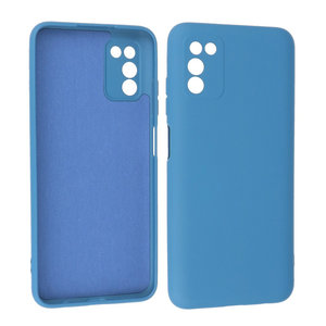 BAOHU Hoesje Geschikt voor de Samsung Galaxy A03s - Fashion Color Backcover Telefoonhoesje - Navy