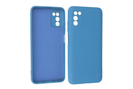 BAOHU Hoesje Geschikt voor de Samsung Galaxy A03s - Fashion Color Backcover Telefoonhoesje - Navy