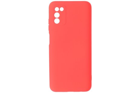 BAOHU Hoesje Geschikt voor de Samsung Galaxy A03s - Fashion Color Backcover Telefoonhoesje - Rood