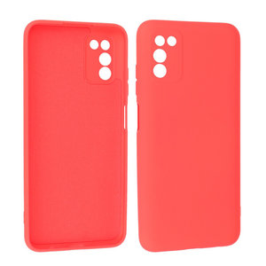BAOHU Hoesje Geschikt voor de Samsung Galaxy A03s - Fashion Color Backcover Telefoonhoesje - Rood