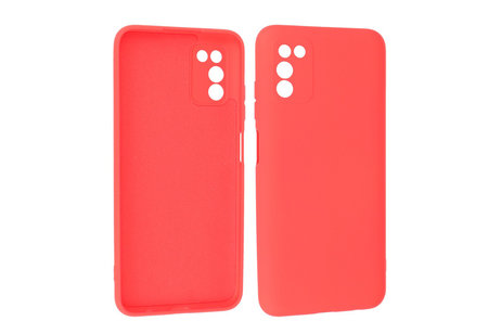 BAOHU Hoesje Geschikt voor de Samsung Galaxy A03s - Fashion Color Backcover Telefoonhoesje - Rood