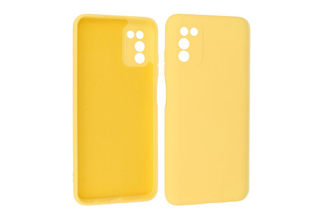 BAOHU Hoesje Geschikt voor de Samsung Galaxy A03s - Fashion Color Backcover Telefoonhoesje - Geel