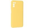 Hoesje Geschikt voor de Samsung Galaxy A03s - Fashion Color Backcover Telefoonhoesje - Geel