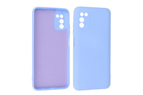 BAOHU Hoesje Geschikt voor de Samsung Galaxy A03s - Fashion Color Backcover Telefoonhoesje - Paars