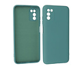 BAOHU Hoesje Geschikt voor de Samsung Galaxy A03s - Fashion Color Backcover Telefoonhoesje - Donker Groen