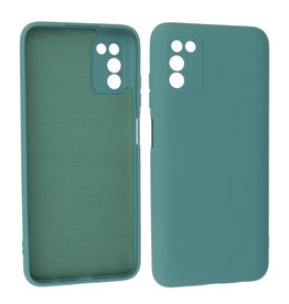 BAOHU Samsung Galaxy A03s Hoesje Fashion Backcover Telefoonhoesje Donker Groen
