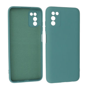BAOHU Hoesje Geschikt voor de Samsung Galaxy A03s - Fashion Color Backcover Telefoonhoesje - Donker Groen