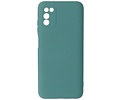 BAOHU Hoesje Geschikt voor de Samsung Galaxy A03s - Fashion Color Backcover Telefoonhoesje - Donker Groen