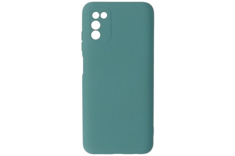 BAOHU Hoesje Geschikt voor de Samsung Galaxy A03s - Fashion Color Backcover Telefoonhoesje - Donker Groen