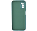 BAOHU Hoesje Geschikt voor de Samsung Galaxy A03s - Fashion Color Backcover Telefoonhoesje - Donker Groen