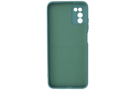 BAOHU Hoesje Geschikt voor de Samsung Galaxy A03s - Fashion Color Backcover Telefoonhoesje - Donker Groen