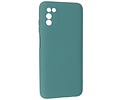 BAOHU Hoesje Geschikt voor de Samsung Galaxy A03s - Fashion Color Backcover Telefoonhoesje - Donker Groen