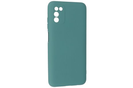 Samsung Galaxy A03s Hoesje Fashion Backcover Telefoonhoesje Donker Groen