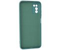 BAOHU Hoesje Geschikt voor de Samsung Galaxy A03s - Fashion Color Backcover Telefoonhoesje - Donker Groen