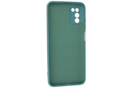 BAOHU Hoesje Geschikt voor de Samsung Galaxy A03s - Fashion Color Backcover Telefoonhoesje - Donker Groen