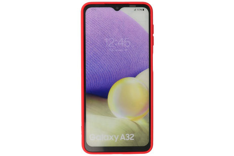 BAOHU Hoesje Geschikt voor de Samsung Galaxy A32 4G - Fashion Color Backcover Telefoonhoesje - Rood