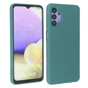 BAOHU Hoesje Geschikt voor de Samsung Galaxy A32 4G - Fashion Color Backcover Telefoonhoesje - Donker Groen
