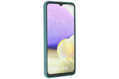 BAOHU Hoesje Geschikt voor de Samsung Galaxy A32 4G - Fashion Color Backcover Telefoonhoesje - Donker Groen
